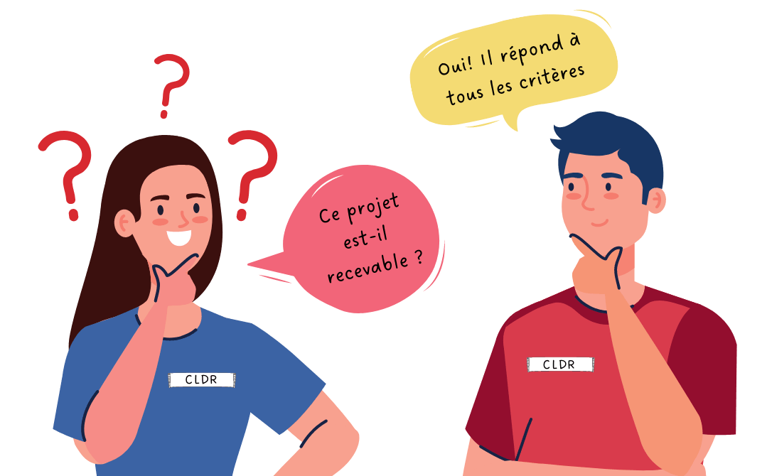 l'image présente deux personnes qui discutent : le projet est-il recevable? Oui! Il répond à tous les critères